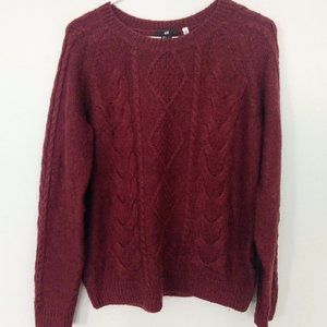 H&M Cable-Knit Maroon Sweater